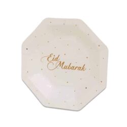 Eid Mubarak - Borden Goud Papier (Ø18 cm, 8st)