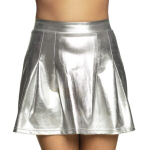 Minirokje Shiny zilver M/L