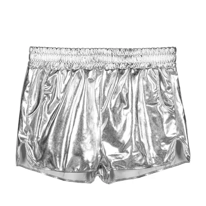Hotpants shiny Zilver maat L/XL