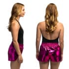 Hotpants shiny roze maat L/XL Hotpants shiny roze maat L/XL