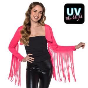 Bolero rave neonroze M/ L - UV blacklight - 1 stuks