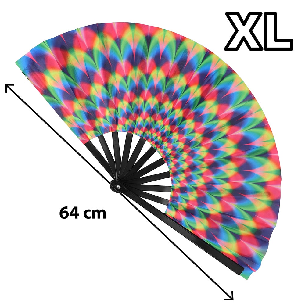 Waaier rave rush XL - UV blacklight - 1 stuks