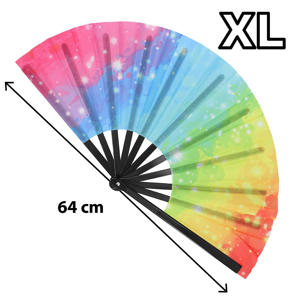 Waaier rave vibe XL - UV blacklight - 1 stuks