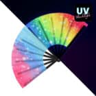 Waaier rave vibe XL - UV blacklight - 1 stuks