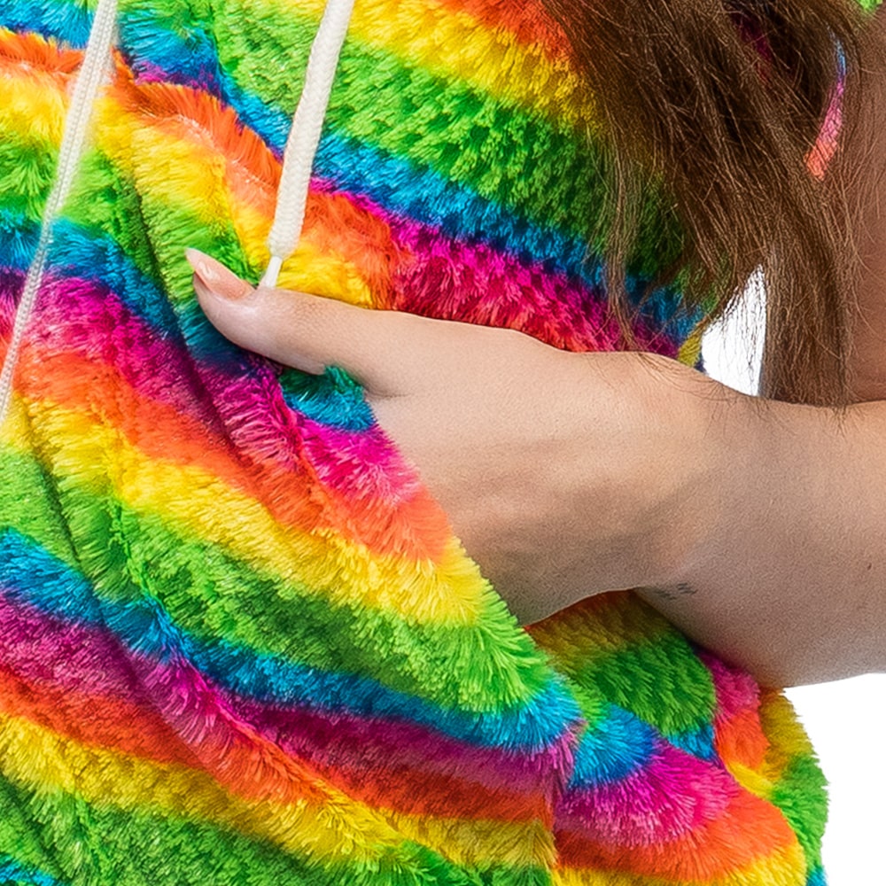 Bodywarmer Fluffy UV regenboog (L/XL) Bodywarmer Fluffy UV regenboog (L/XL)