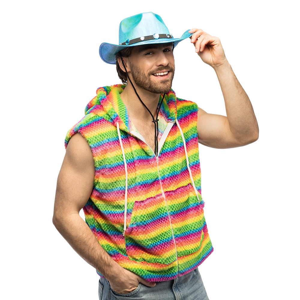 Bodywarmer Fluffy UV regenboog (L/XL) Bodywarmer Fluffy UV regenboog (L/XL)