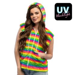 Bodywarmer Fluffy UV regenboog (M)