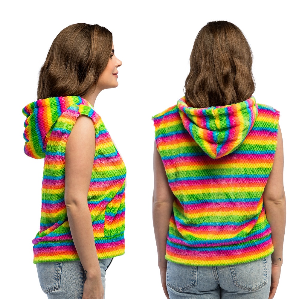 Bodywarmer Fluffy UV regenboog (L/XL) Bodywarmer Fluffy UV regenboog (L/XL)