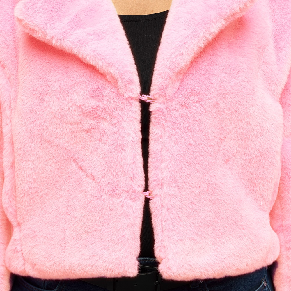 Jasje fluffy rave licht roze M/ L Jasje fluffy rave licht roze M/ L