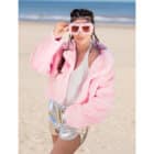 Jasje fluffy rave licht roze M/ L Jasje fluffy rave licht roze M/ L