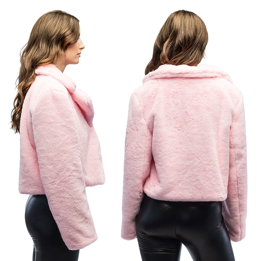 Jasje fluffy rave licht roze M/ L Jasje fluffy rave licht roze M/ L