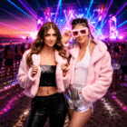 Jasje fluffy rave licht roze M/ L Jasje fluffy rave licht roze M/ L