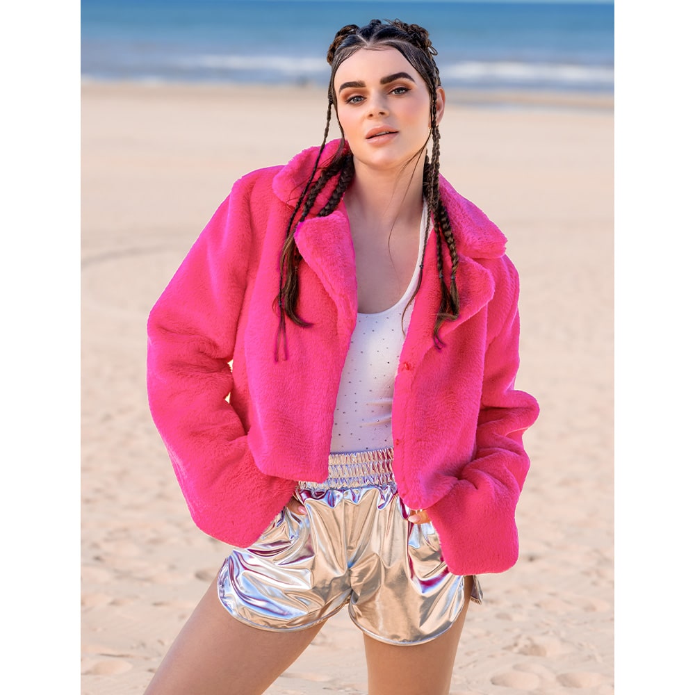 Jasje fluffy rave neonroze M/ L Jasje fluffy rave neonroze M/ L