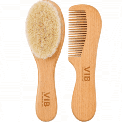 Cadeauset met Houten Kam en Borstel met Wol Cadeauset met Houten Kam en Borstel met Wol