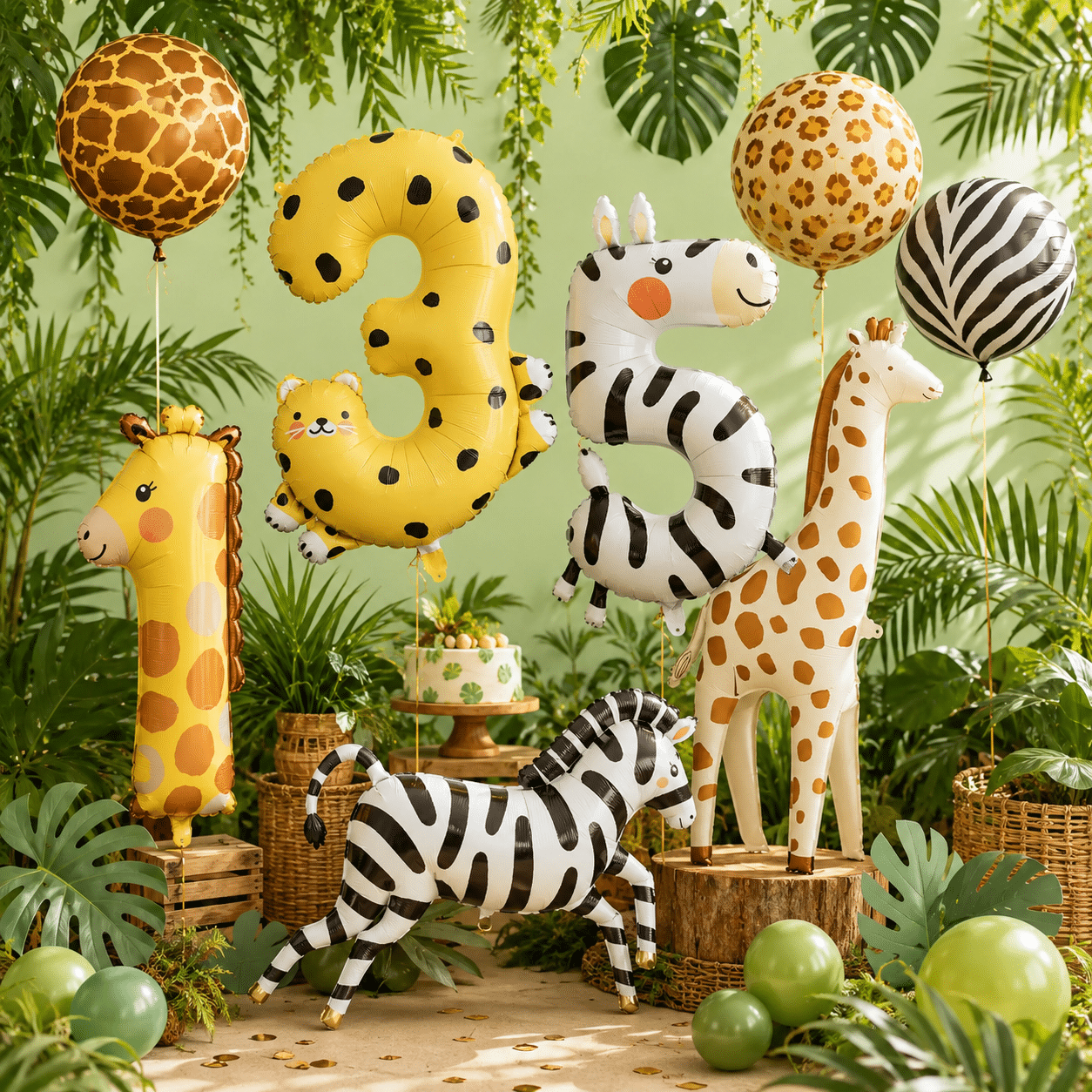 Folieballon rond zebra print 50 cm - 1 stuks Folieballon rond zebra print 50 cm - 1 stuks