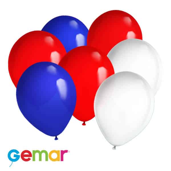 Latex ballonnen Rood, Wit en Blauw (Ook geschikt voor Helium) (30 stuks) Latex ballonnen Rood, Wit en Blauw (Ook geschikt voor Helium) (30 stuks)