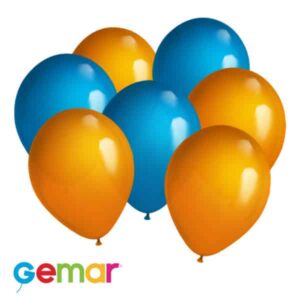 Latex ballonnen Oranje en Blauw (Ook geschikt voor Helium) (30 stuks)