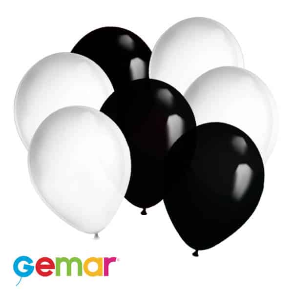Latex ballonnen Zwart en Wit (Ook geschikt voor Helium) (30 stuks) Latex ballonnen Zwart en Wit (Ook geschikt voor Helium) (30 stuks)