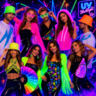 Bolero rave neonoranje M/ L - UV blacklight - 1 stuks