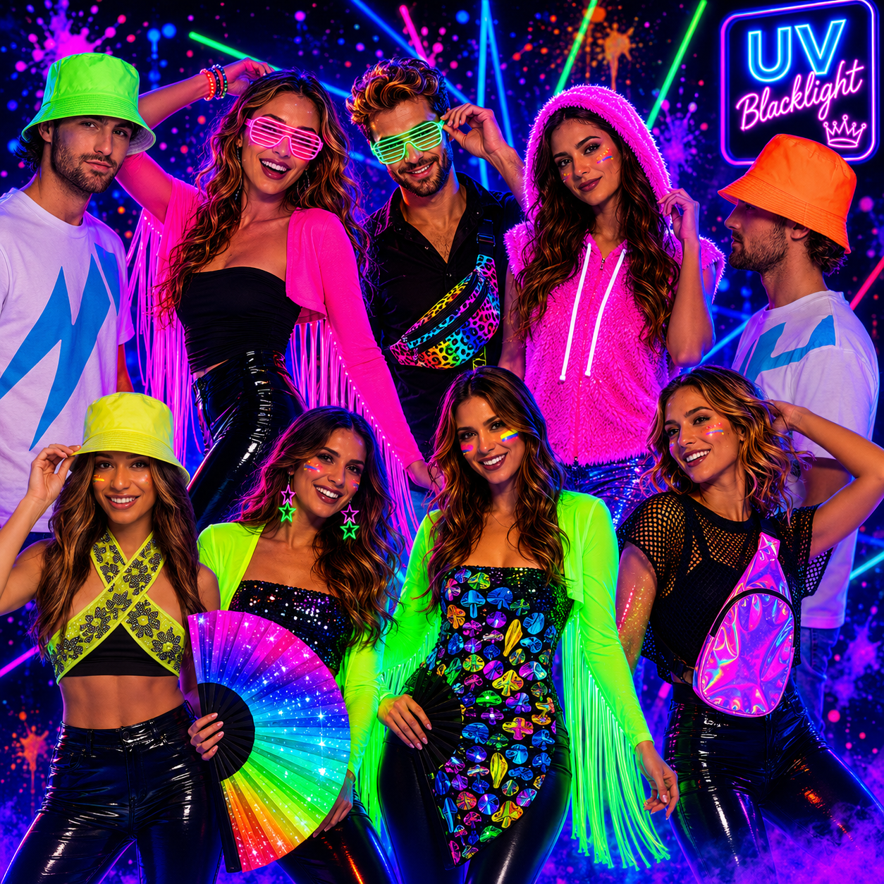Bolero rave neonoranje M/ L - UV blacklight - 1 stuks