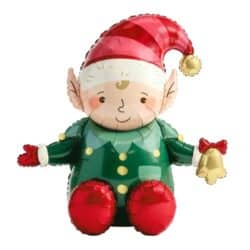 Folieballon elf groen rood 89 x 92 cm