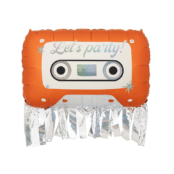 Folieballon cassettebandje oranje 91 x 58 cm